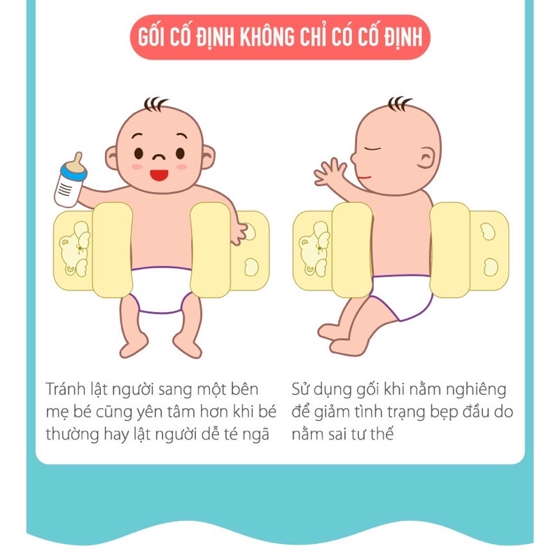 Gối Định Hình Đầu Thông Minh Chống Méo Đầu, Bẹp Đầu Cho BÉ