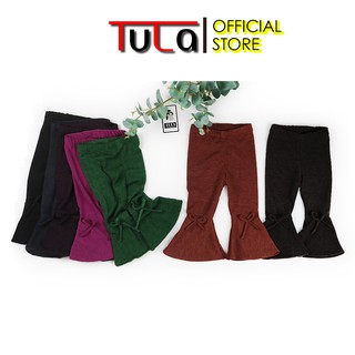 Quần Legging Bé Gái Ống Loe Vải Cotton Len Hàn Quốc 7 Màu