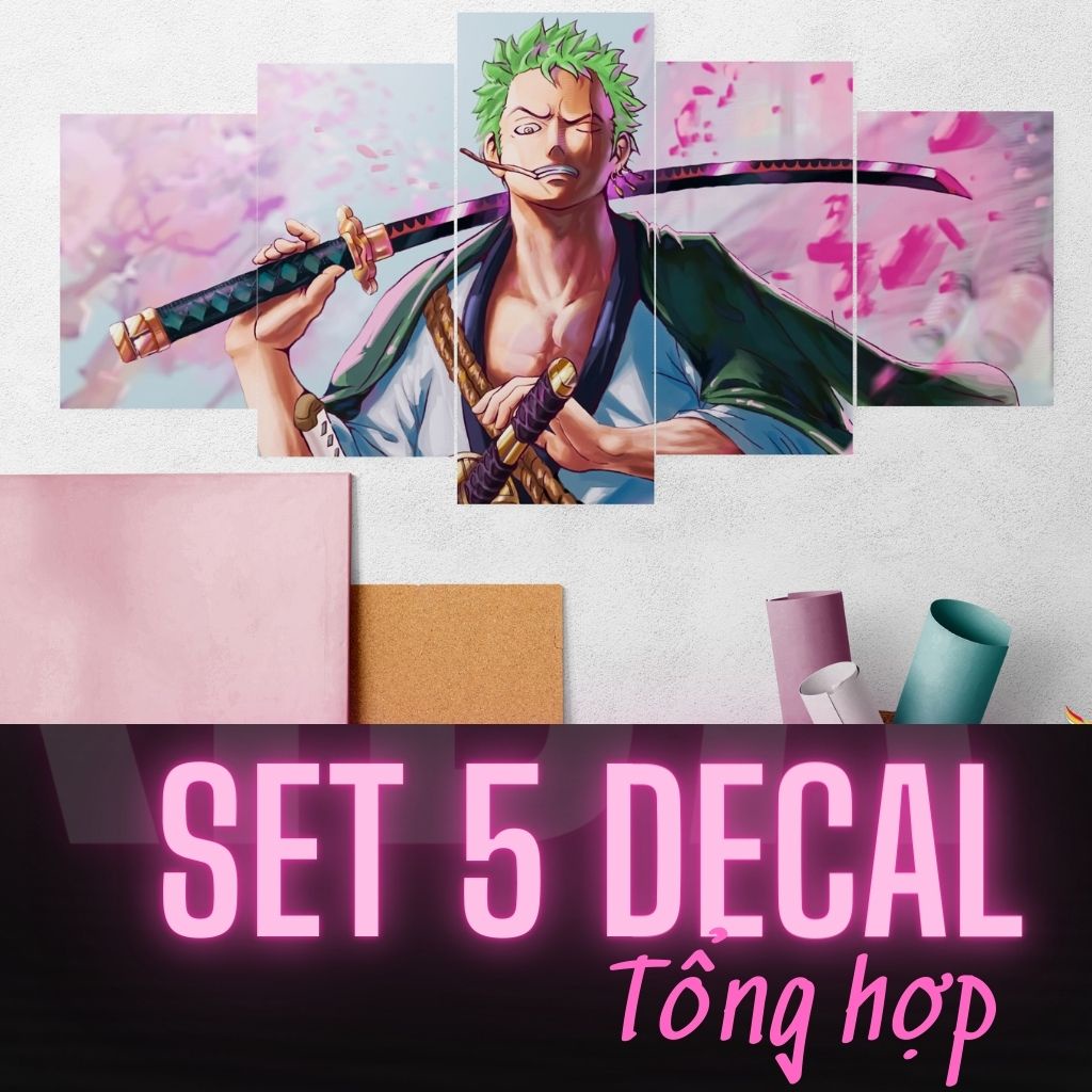 Tranh dán tường chất liệu Decal, Tranh decor chủ đề Anime tổng hợp,Size nhỏ