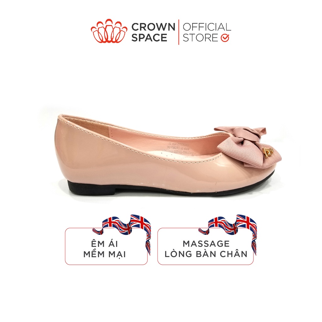 Giày Búp Bê Bé Gái Đi Học Đi Chơi Crown Space CRUK3115 Màu Đen, Đỏ, Hồng Size 31-36 - PHIÊN BẢN CAO CẤP PREMIUM