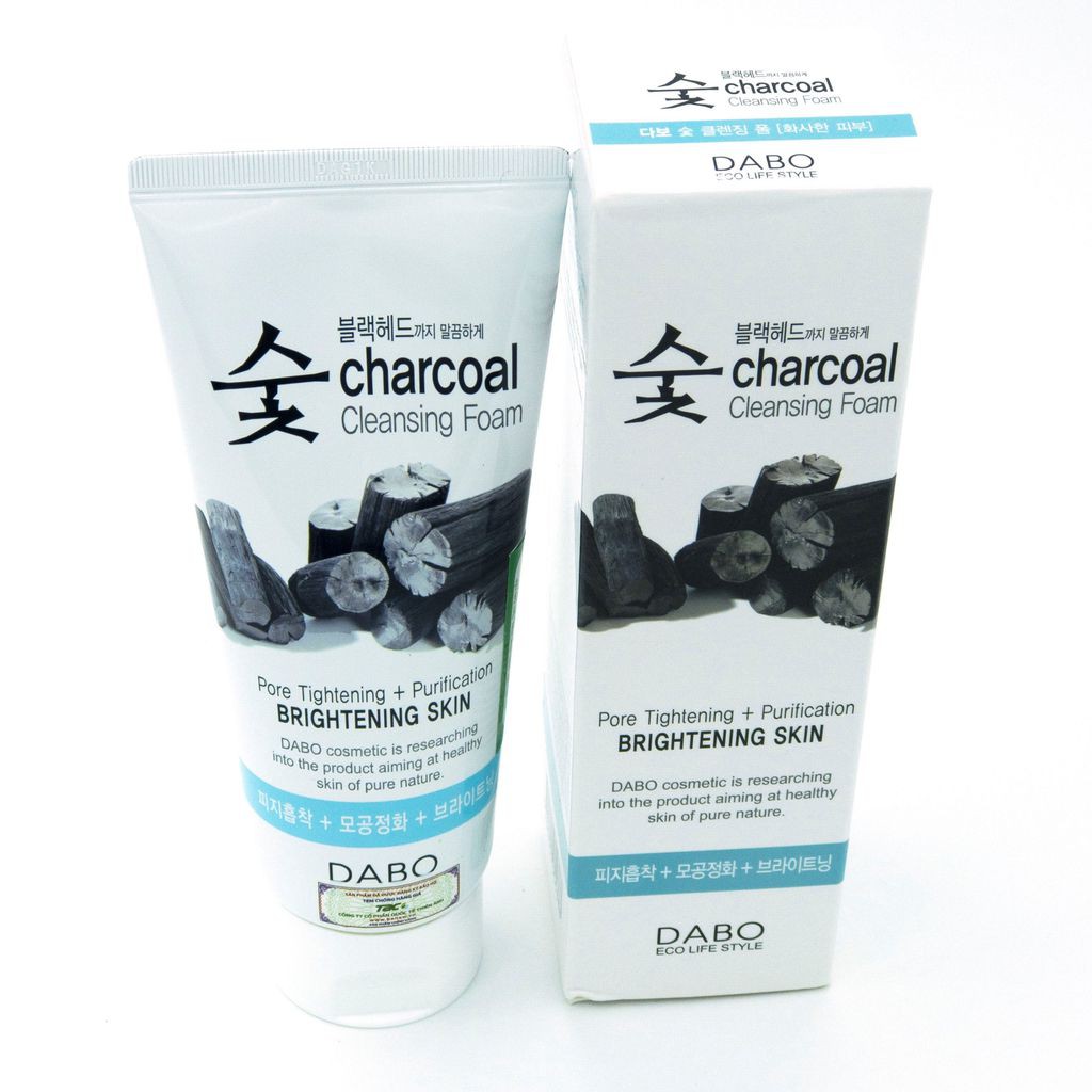 Bộ 2 Tuýp Sữa Rửa Mặt Than Hoạt Tính sạch Mụn Sạch Nhờn Dabo Hàn quốc (150mlx2)