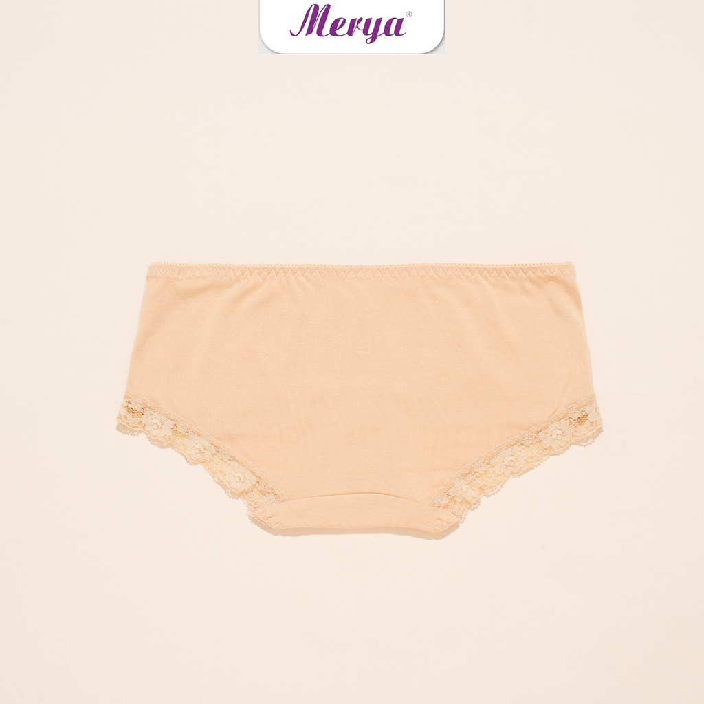 Quần lót nữ chất liệu cotton cao cấp co dãn thấm hút Merya B011 viền ren mềm mại, êm ái, thoáng mát
