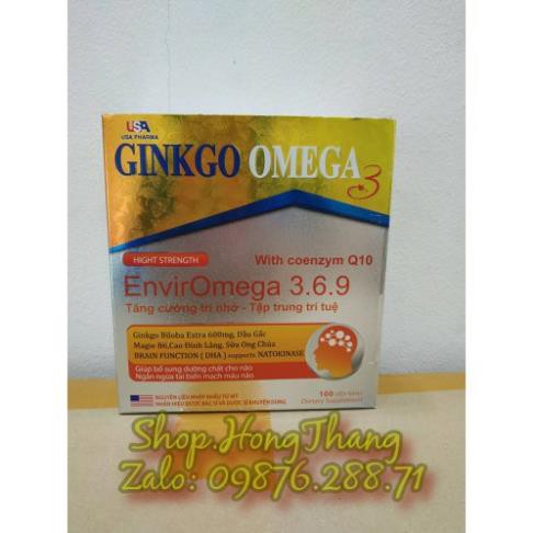 Ginkgo Omega 3 viên uống hoạt huyết dưỡng não hộp 100 viên