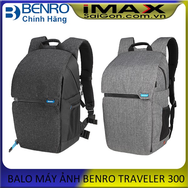 BALO MÁY ẢNH BENRO TRAVELER 300, 2 MÀU XÁM-ĐEN