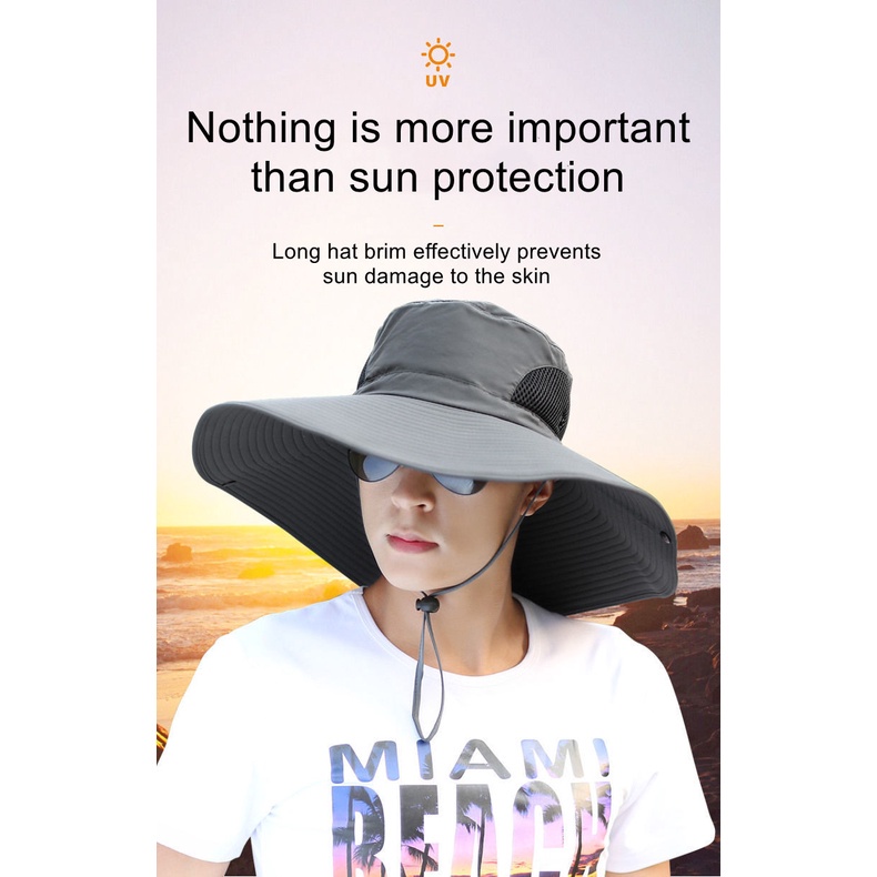 Mũ tai bèo vành rộng chống nắng phong cách mùa hè dành cho nam
