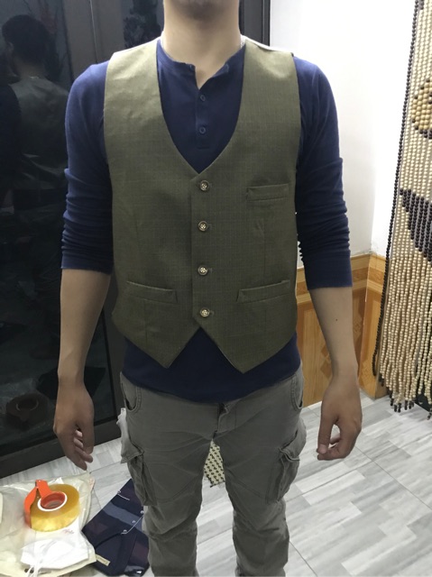 Áo vest ghi lê nam trung niên 3 màu ( đen , kẻ , vàng) hàng đẹp | BigBuy360 - bigbuy360.vn