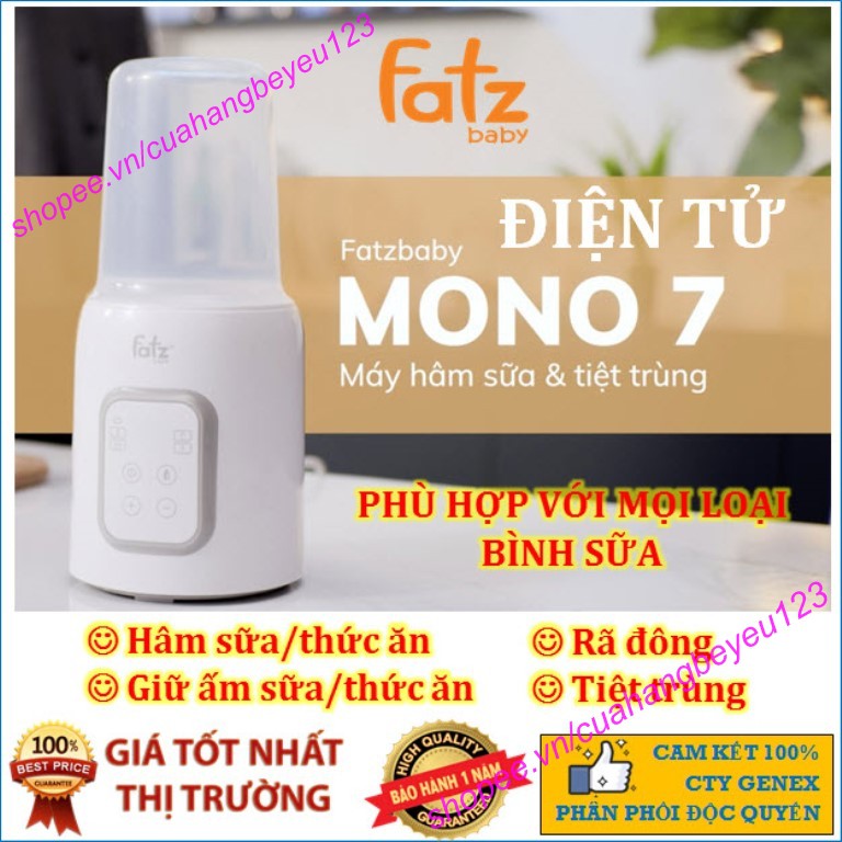 Máy hâm sữa và tiệt trùng bình sữa điện tử cao cấp Fatzbaby Mono 7 - Fatz FB3010TN