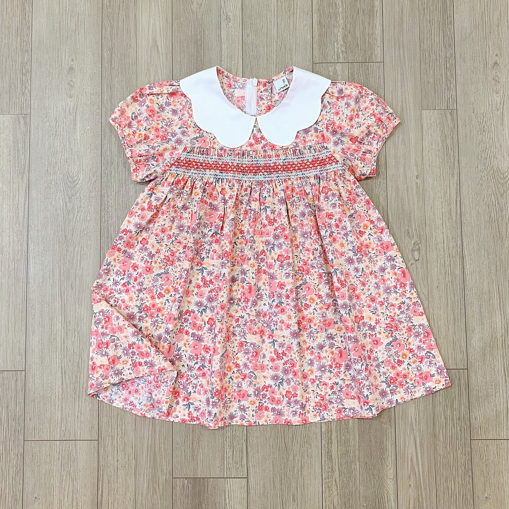 Váy cổ sen smock Pimpollo VN xuất Hàn