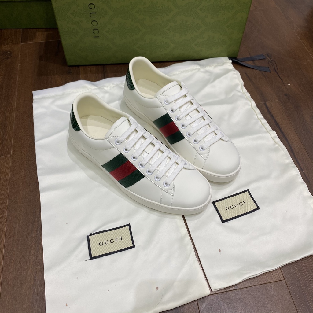 Giày sneaker Gucci LA basic gót xanh lục fullbox phụ kiện túi thẻ