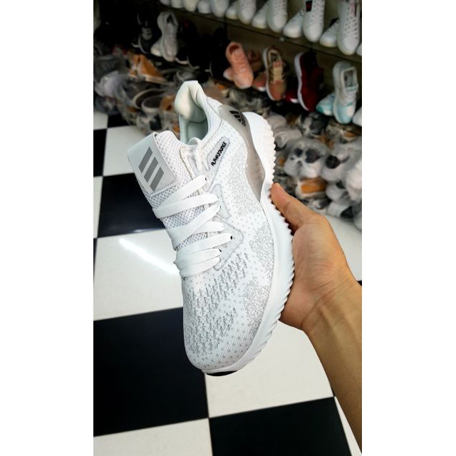 Xả Xả [Chính Hãng] Giày Adidas Alphabounce 2018 - Màu Trắng -Màu Xám_ Hàng Chất Lượng . 2020 Xịn Nhẩt new 🍀 Xịn / hot