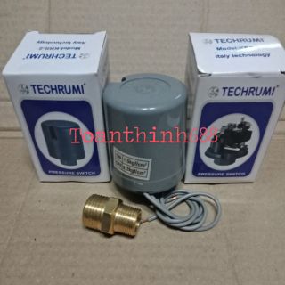Rờ le máy bơm tăng áp Techrumi (tặng ren ngoài 21/17mm thau)