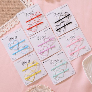 Set 2 Kẹp Tóc Xước Trái Tim