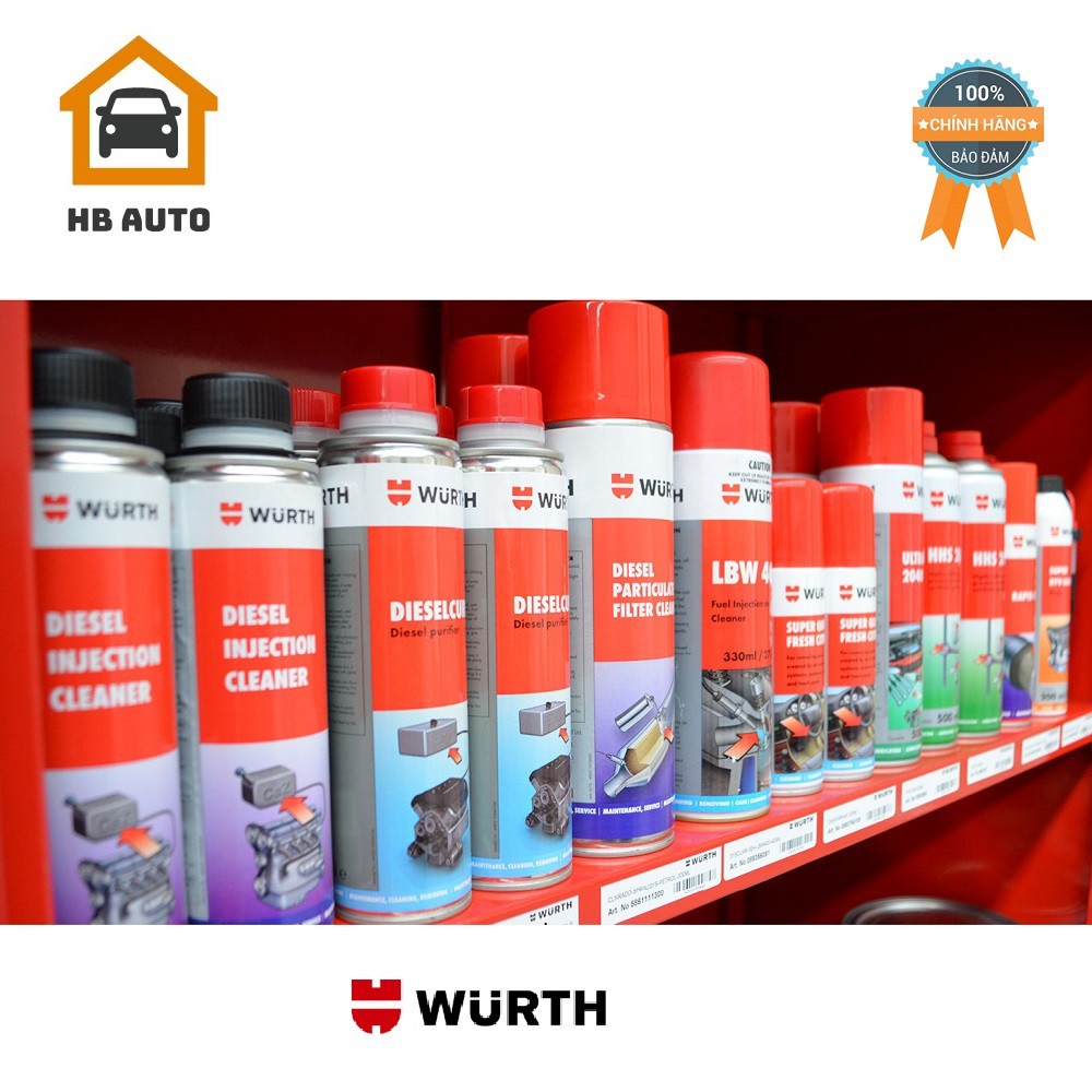 Dung dịch vệ sinh kim phun xăng điện tử Wurth LBW 400 Fuel Injection and Valve Cleaner 330ml 089356091