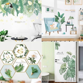 Decal lá cây mầu xanh, decal trang trí cây xanh