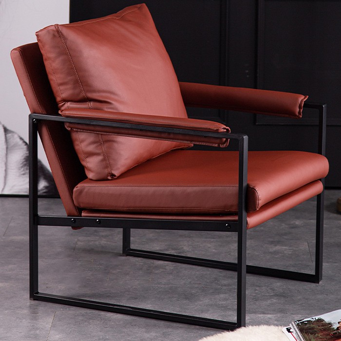 Ghế Sofa Đơn Phong Cách Bắc Âu Trang Trí Phòng Khách,Ghế Sofa Da Trơn Tựa Lưng Thư Giãn Đọc Sách, Ngồi Coffee GSF004