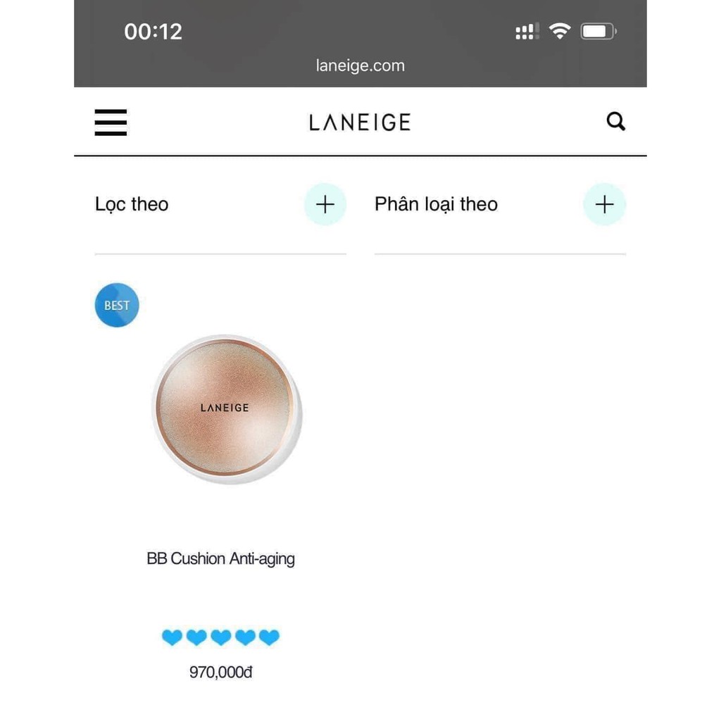 PHẤN NƯỚC CHỐNG LÃO HOÁ LANEIGE BB CUSHION ANTI-AGING SPF50+ PA+++ | BigBuy360 - bigbuy360.vn