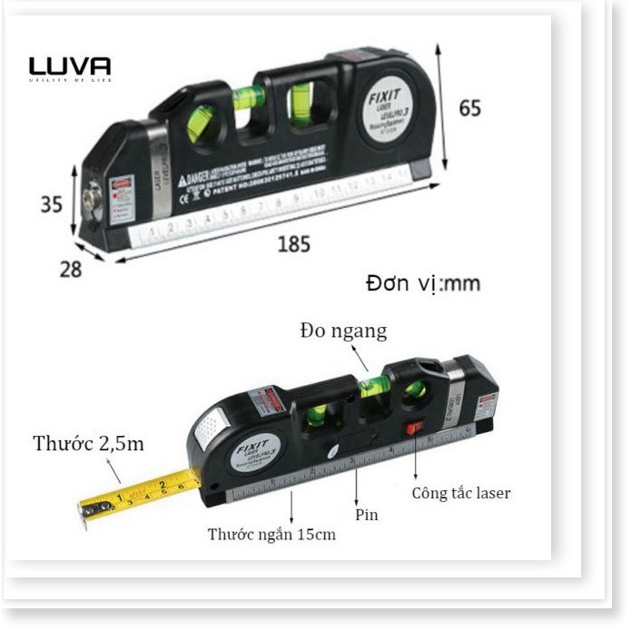 Thước Ni vô laser đa năng F2018