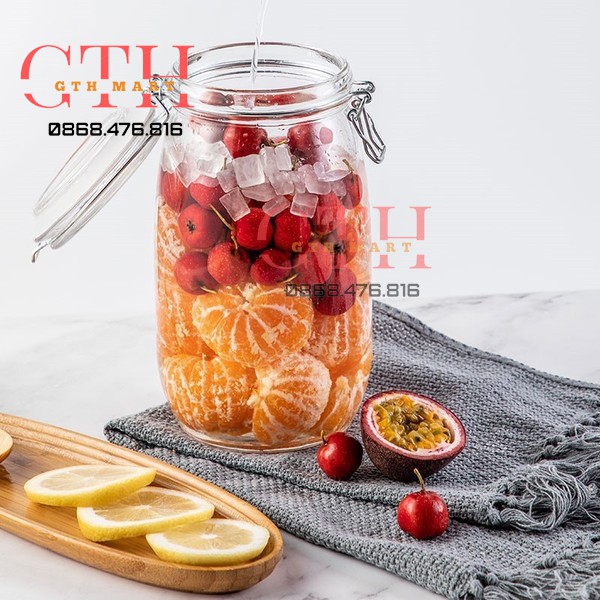 Hũ Thủy Tinh  Nắp Cài kín hơi , Nắp Kẹp,Đầy Đủ Kích Cỡ 200ml,500ml-GTH MART