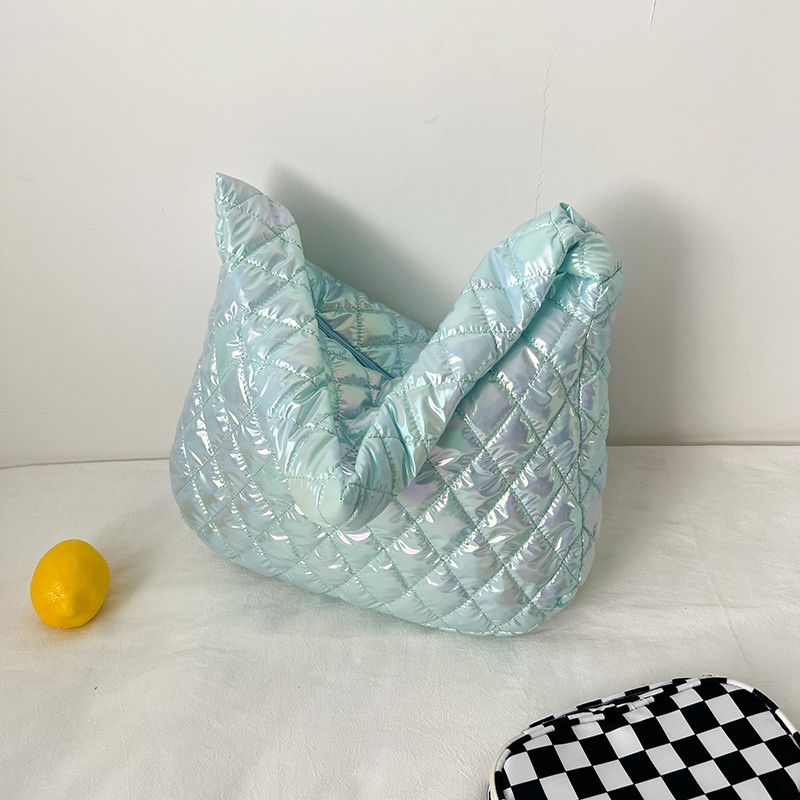 Túi Tote Đeo Chéo Sức Chứa Lớn Xếp Ly Đính Kim Cương Thời Trang Phong Cách Phương Tây