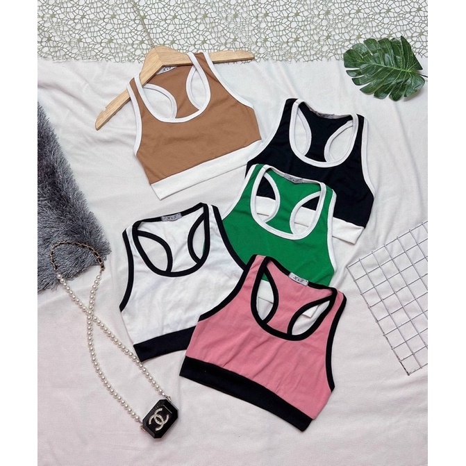 Áo ba lỗ tập gym croptop chất borip - TV alohashop91