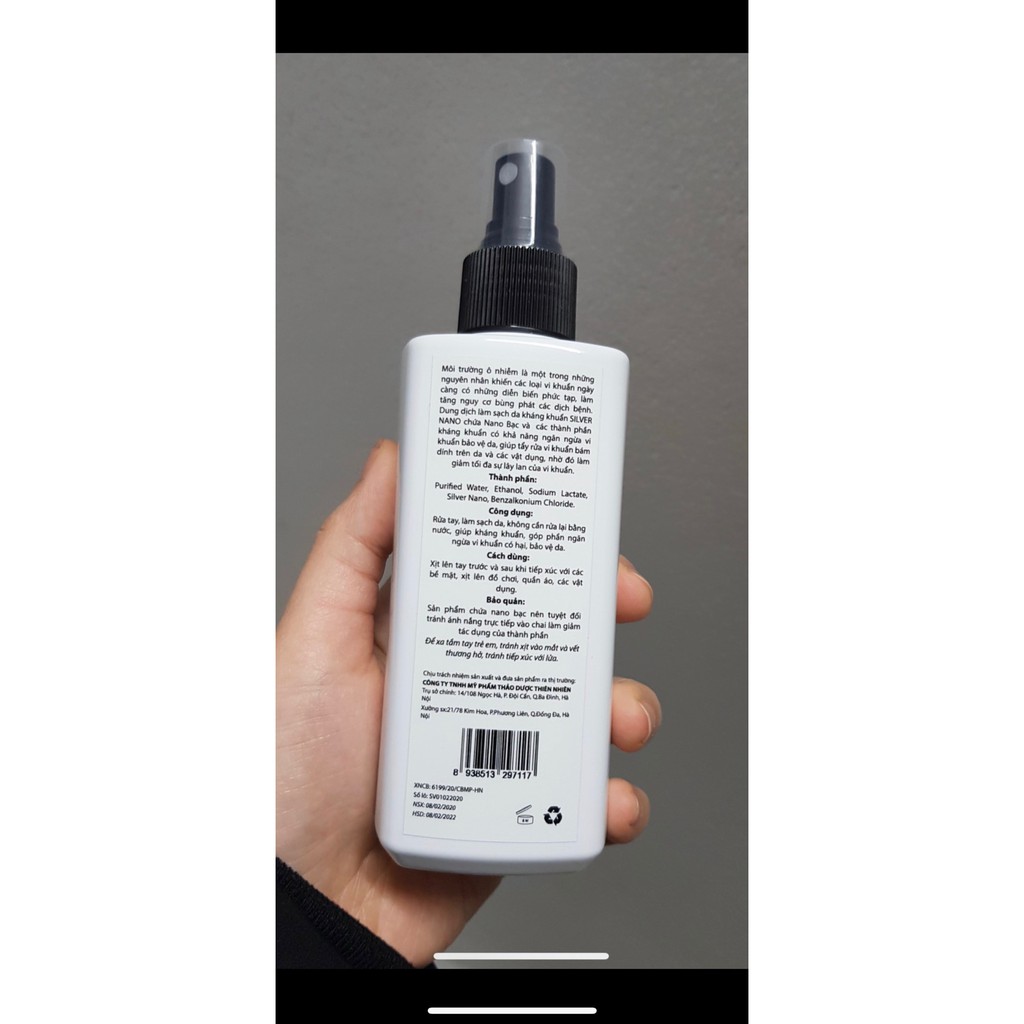 Xịt kháng khuẩn SILVER NANO Bạc 240ml - Sở Y Tế Cấp Giấy Phép Kiểm Định | WebRaoVat - webraovat.net.vn