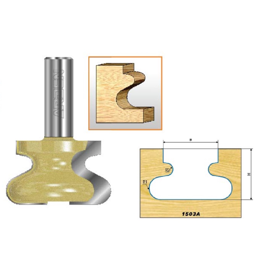 Mũi phay router tay nắm âm cốt 1/2"  Arden