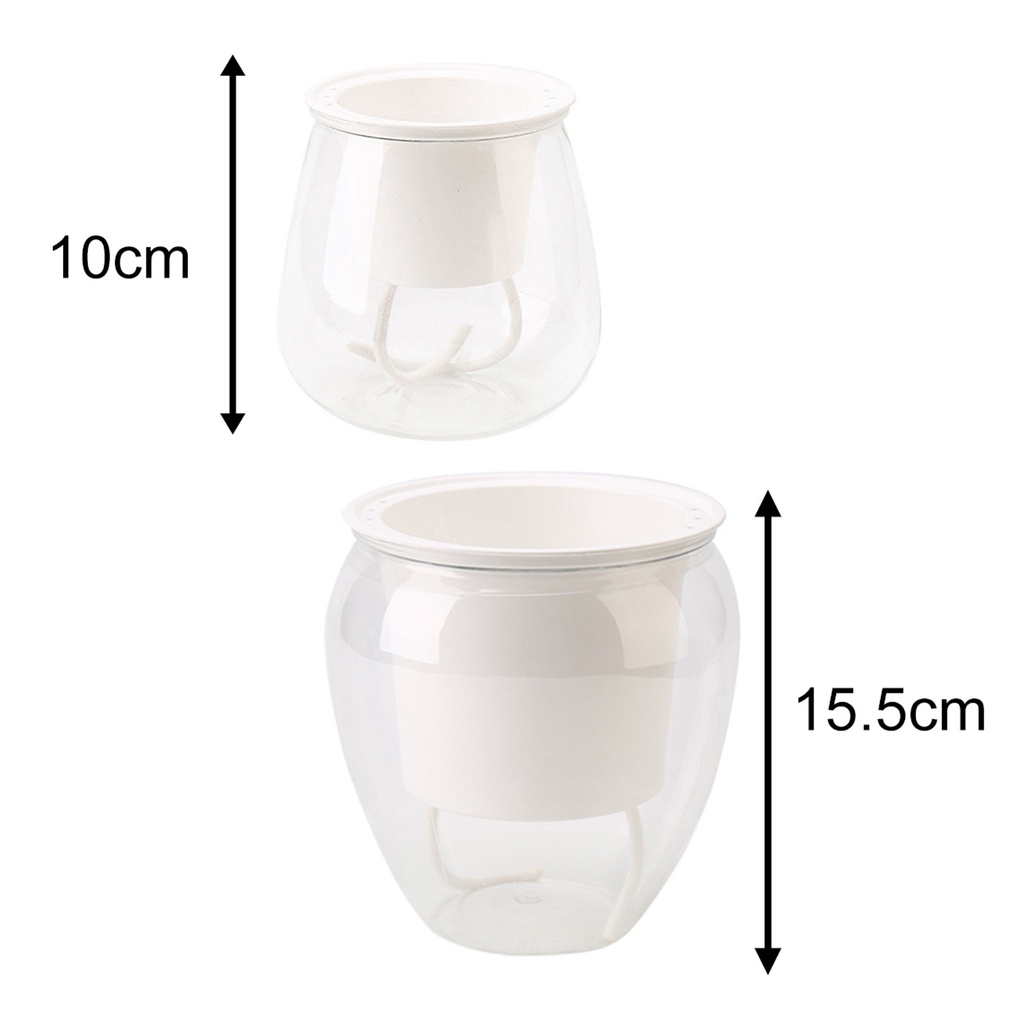 Chậu trồng cây bằng nhựa thiết kế tự tưới nước trong suốt sử dụng tại nhà