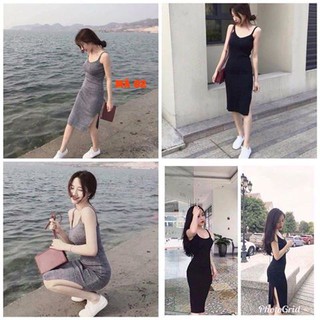 ĐẦM BODY XẺ TÀ HAI DÂY TI