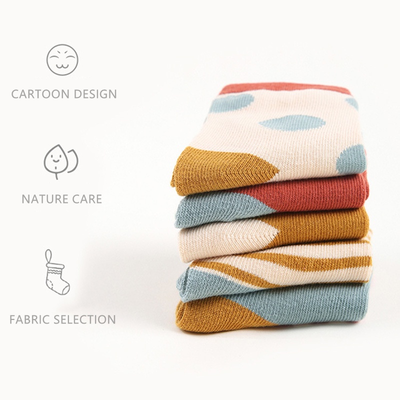 Set 5 đôi vớ KokoroCare C-01 cho bé chủ đề hoạt hình công viên giải trí hà mã bằng cotton S/M/L/XL 1-12 tuổi