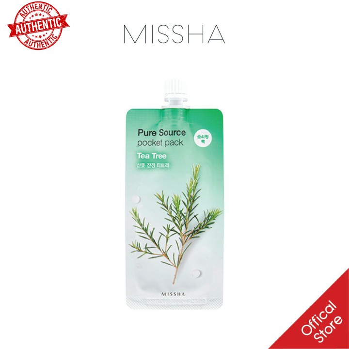 [Mã giảm giá shop] Mặt Nạ Ngủ Làm Dịu Da, Giảm Mụn Missha Pure Source Pocket Pack 10ml