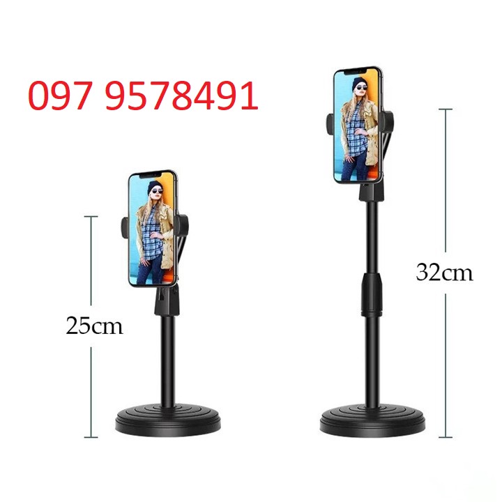 Giá đỡ điện thoại DC01 LiveStream điều chỉnh chiều cao được 25-32cm, Kẹp Điện Thoai  live stream (PD1824)