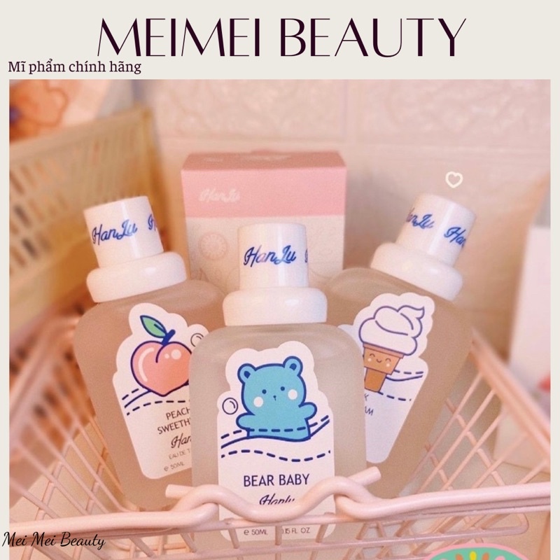 Nước hoa Hanlu Baby Bear 50ml Dạng Xịt Thơm Body Hương Nhẹ Nhàng Quyến Rũ - Mei Mei Beaute MP14