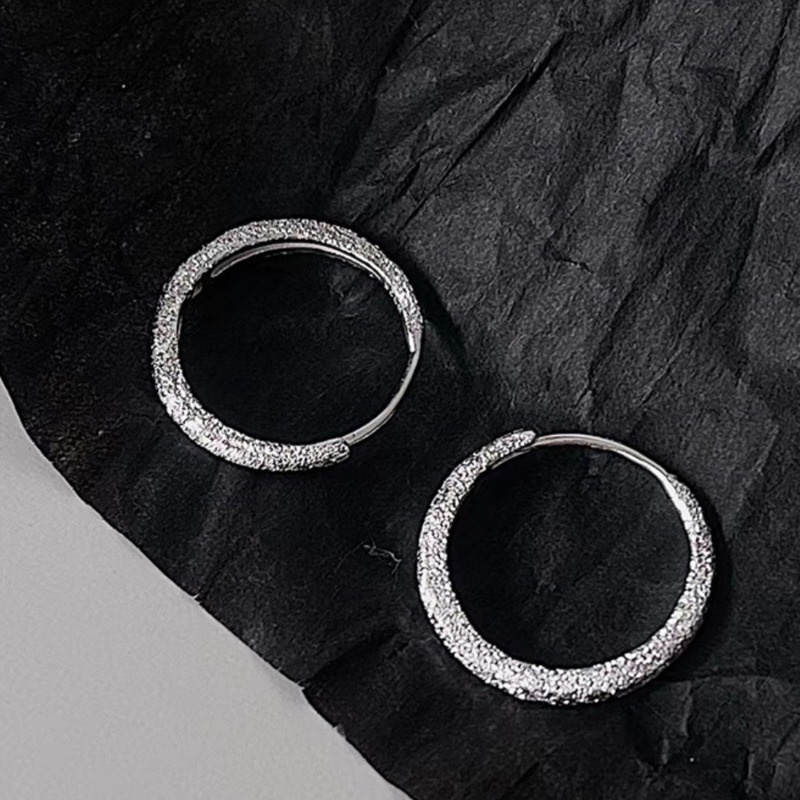 Bông tai bạc 19A1526 lấp lánh đơn giản dễ phối đồ hợp thời trang