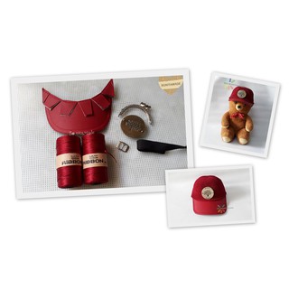 Len sợi ribbon vành mũ phụ kiện móc mũ lưỡi trai và ví tiền- Len sợi Vũng Tàu Bonitamade