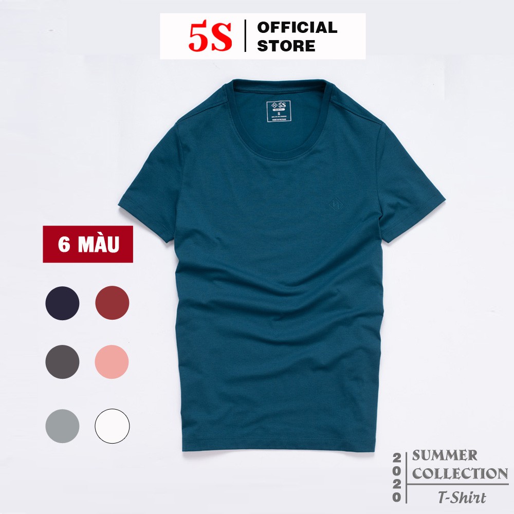 Áo Thun Nam Cổ Tròn 5S Cao Cấp (6 màu) Tay Ngắn, Bề Mặt Vải Mềm Mịn, Thiết Kế Thêu Logo Ngực Sắc Nét (ATSS199-04)