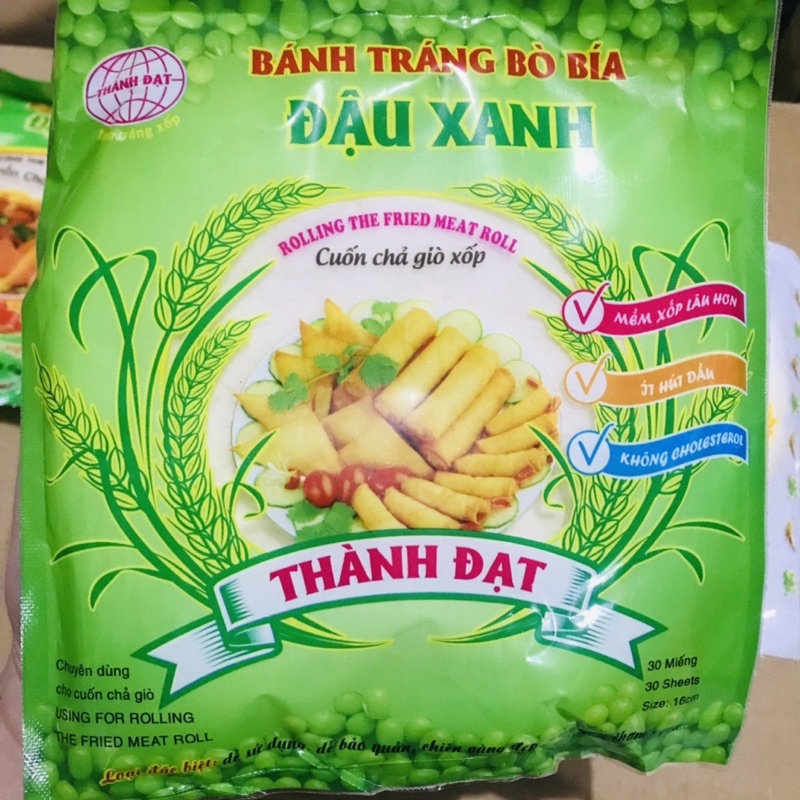 ( Loại 1)Gói 30 Lá Bánh Tráng Đậu Xanh Bò Bía Cuốn Chả Giò sz 16