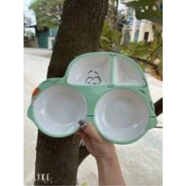 [Siêu rẻ] Khay ăn dặm chia ngăn cho bé họa tiết xinh xắn nhiều mẫu