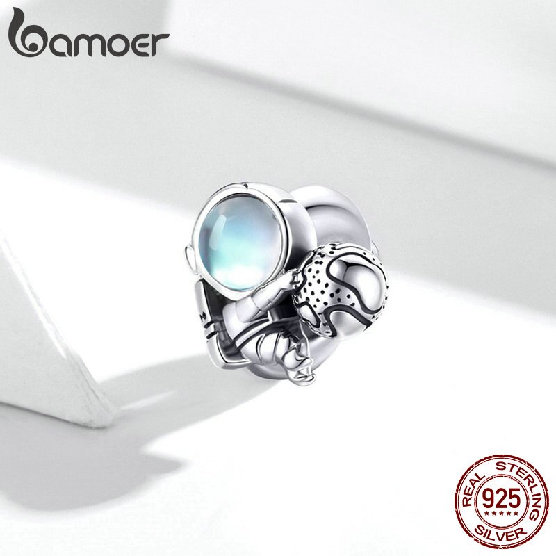 Hạt Xỏ Trang Sức / Vòng Tay DIY Bamoer SCC1694 Cho Nữ Bằng Bạc 925 Kiểu Dáng Phi Hành Gia