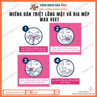 Miếng tẩy lông (wax strips) VEET triệt lông mặt và tẩy ria mép