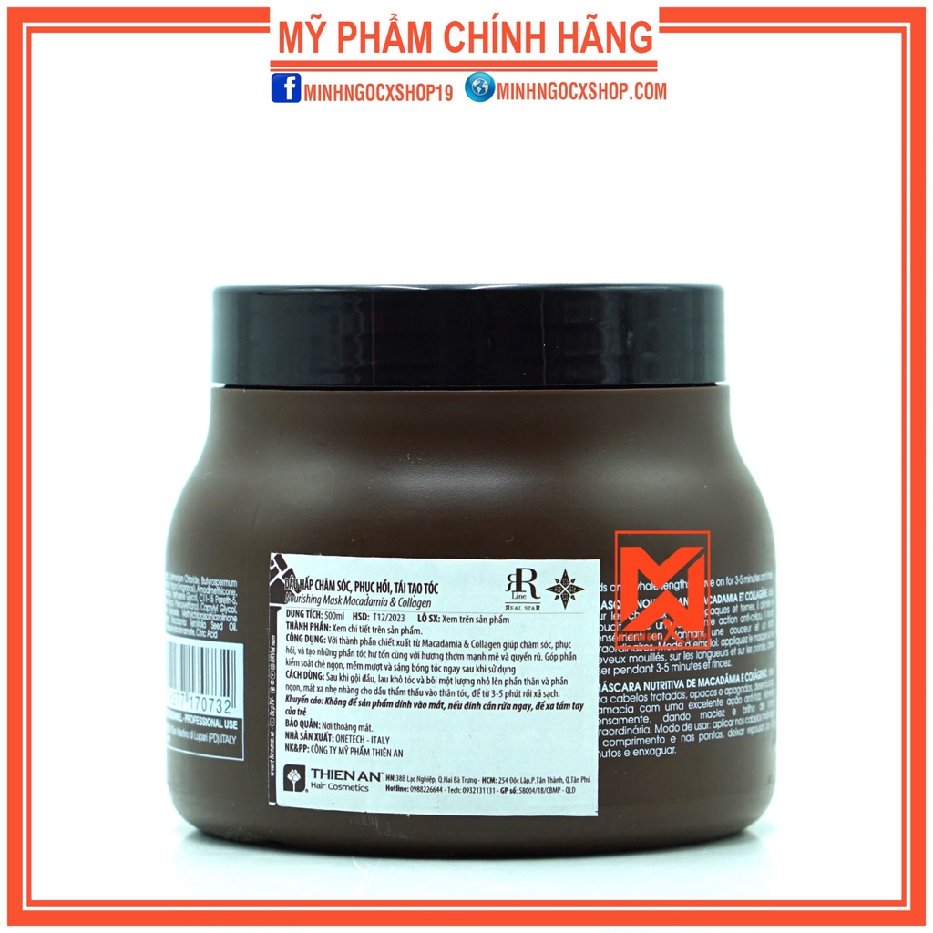 ✅[ RR LINE ] Ủ TÓC - KEM Ủ TÓC PHỤC HỒI TÁI TẠO CẤU TRÚC MACADAMIA STAR 500ML CHÍNH HÃNG