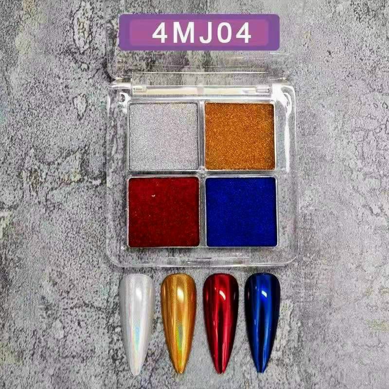 Sét Nhũ Tráng Gương - Trang Trí Móng Tay Với 4 Màu Tráng Gương Đẹp - Lẻ 1 Sét 4 Hũ