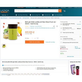 Bình giữ nhiệt / ủ cháo Lock&Lock 500ml