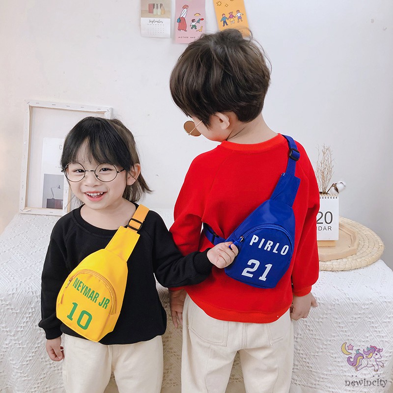 Túi đeo chéo vải canvas màu trơn thời trang Hàn Quốc cho bé