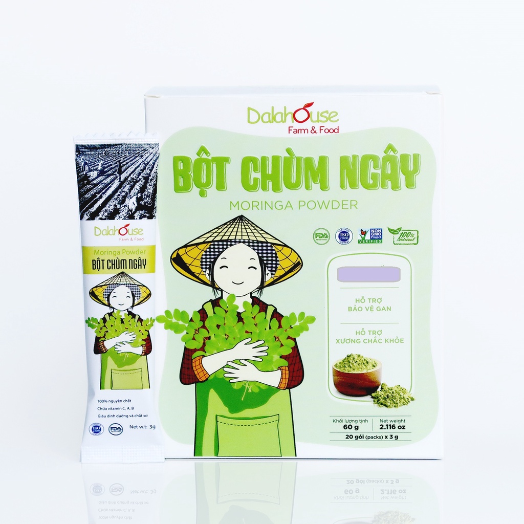 Bột Chùm Ngây Hữu Cơ Sấy Lạnh Dalahouse 3g - Bột Trùng Ngây