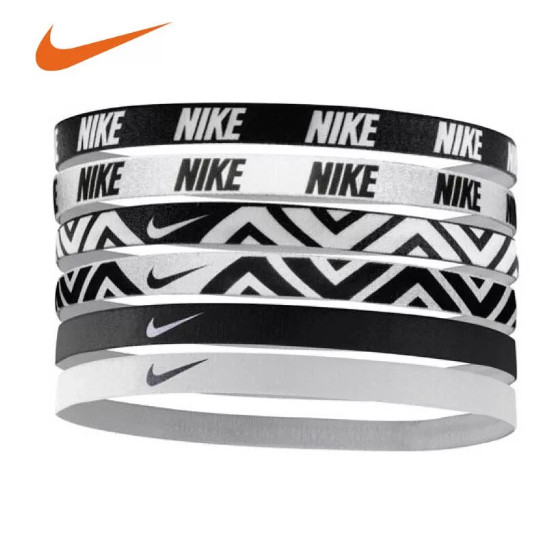 Băng đô cài tóc in logo Nike màu trắng/đen