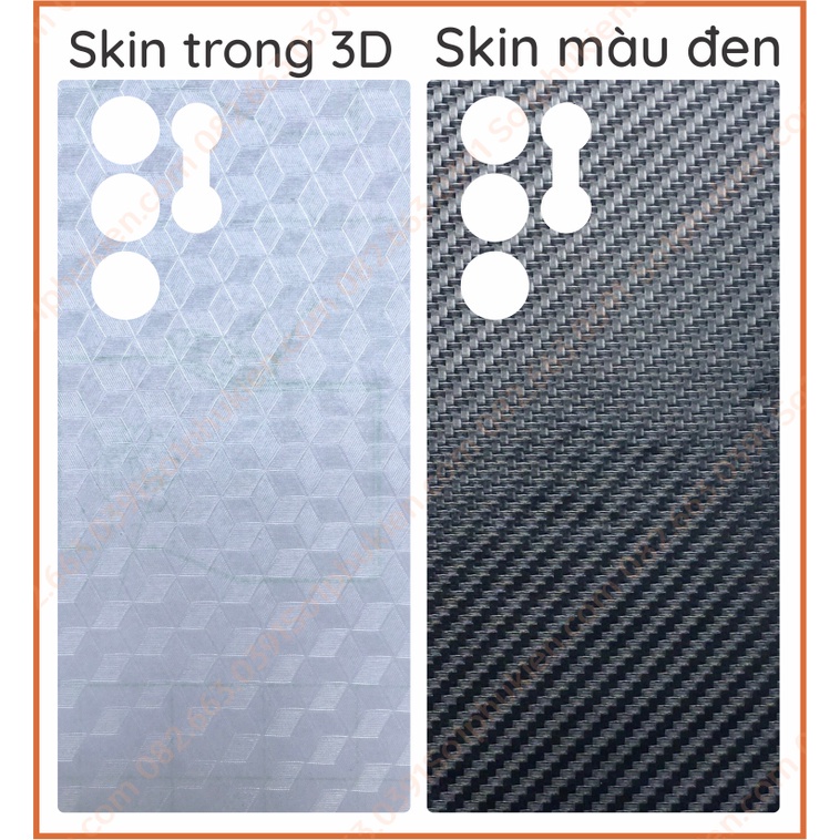 Miếng dán mặt lưng skin carbon Samsung S23 ultra 5G/ Samsung s22 ultra 5G