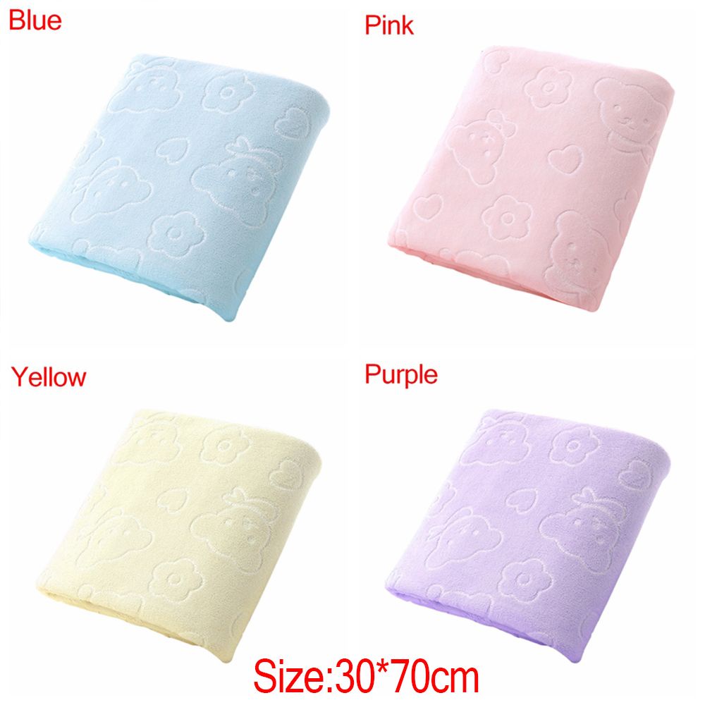 30 * 70cm Khăn tắm sợi siêu nhỏ chống vi khuẩn họa tiết hình gấu