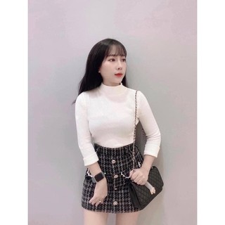 Áo len tăm cổ 3cm
