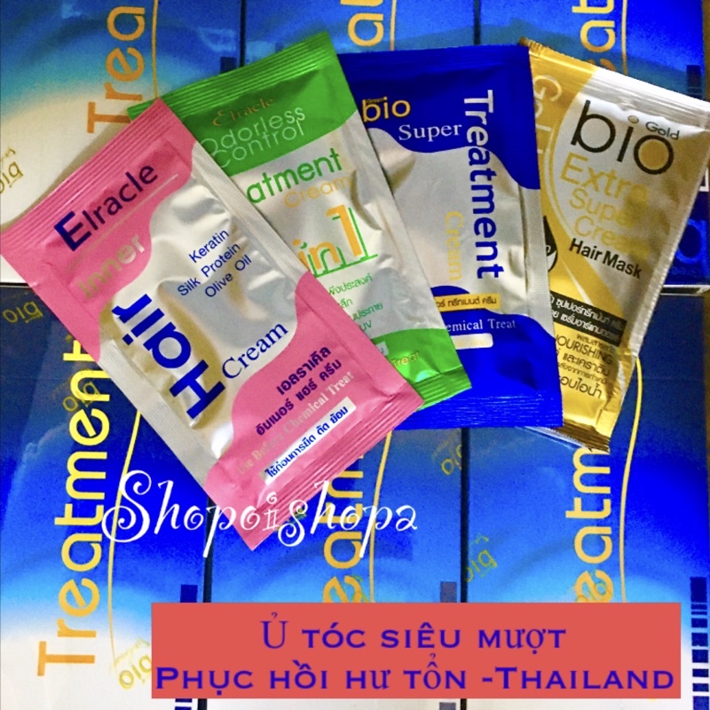 🌼1 hộp 24 gói Kem ủ tóc mượt Bio Treatment Thái lan.