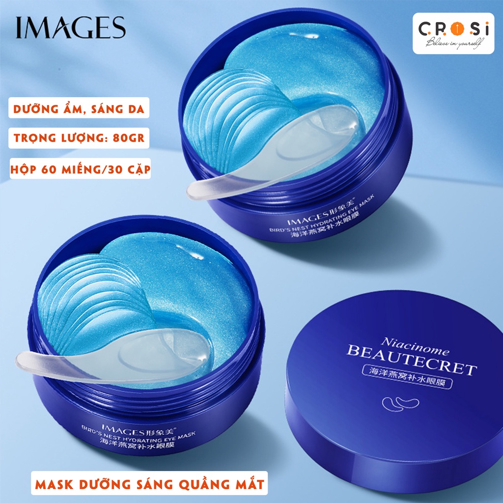 Mặt nạ mắt Collagen hộp 60 miếng, dưỡng sáng, trắng vùng quầng thâm mắt | BigBuy360 - bigbuy360.vn